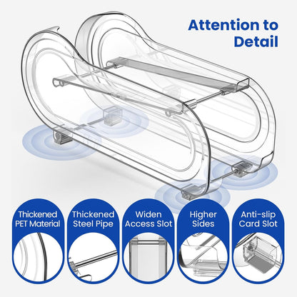 Auto-Rolling Soda Can Organizer for Refrigerator/Fridge, Upgraded Soda Can Dispenser & Holder for Pantry Storage 10 Standard Size 12oz/ 11.2oz/ 355ml/ 330ml Drink Short Cans (Clear)