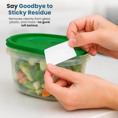 Label Once Erasable Food Labels with Marker and Eraser Reusable | Kitchen Storage Freezer Dishwasher, Microwave Safe 70 Pack, Includes Marker and Eraser, Labels for Any Task