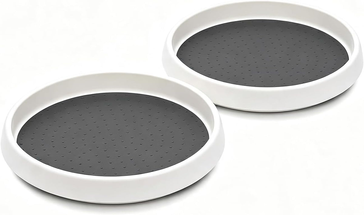 Lazy Susan Turntable Organizer 2 Pack - 10" Rotating Spice Rack Trays
