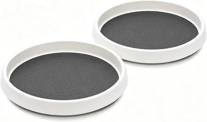 Lazy Susan Turntable Organizer 2 Pack - 10" Rotating Spice Rack Trays