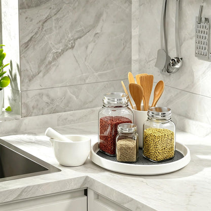 Lazy Susan Turntable Organizer 2 Pack - 10" Rotating Spice Rack Trays