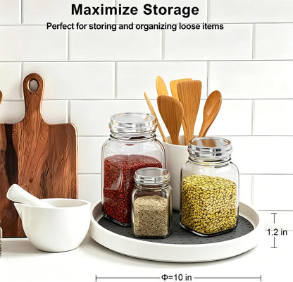 Lazy Susan Turntable Organizer 2 Pack - 10" Rotating Spice Rack Trays