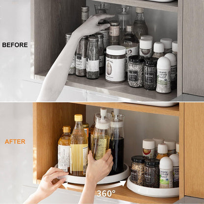 Lazy Susan Turntable Organizer 2 Pack - 10" Rotating Spice Rack Trays
