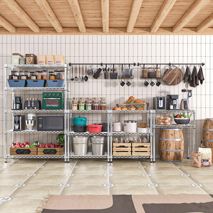 M MZG 1750 LBS Storage Shelves 5-Tier Utility Shelving Unit Steel Organizer Wire Rack for Home,Kitchen,Office,Garage, Capacity 17.7" D x 47.2" W x 72.3" H - Colors A