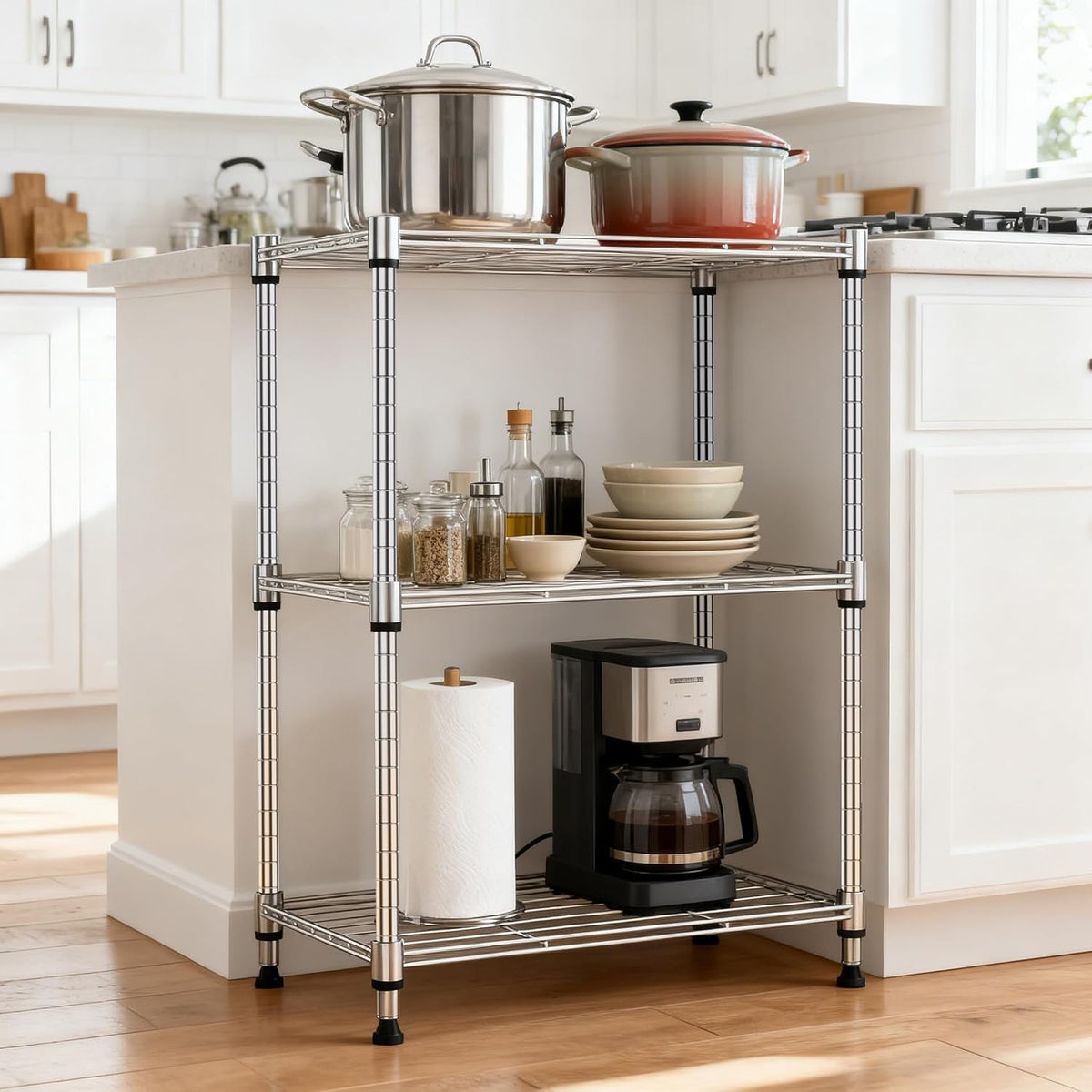 M MZG 1750 LBS Storage Shelves 5-Tier Utility Shelving Unit Steel Organizer Wire Rack for Home,Kitchen,Office,Garage, Capacity 17.7" D x 47.2" W x 72.3" H - Colors A