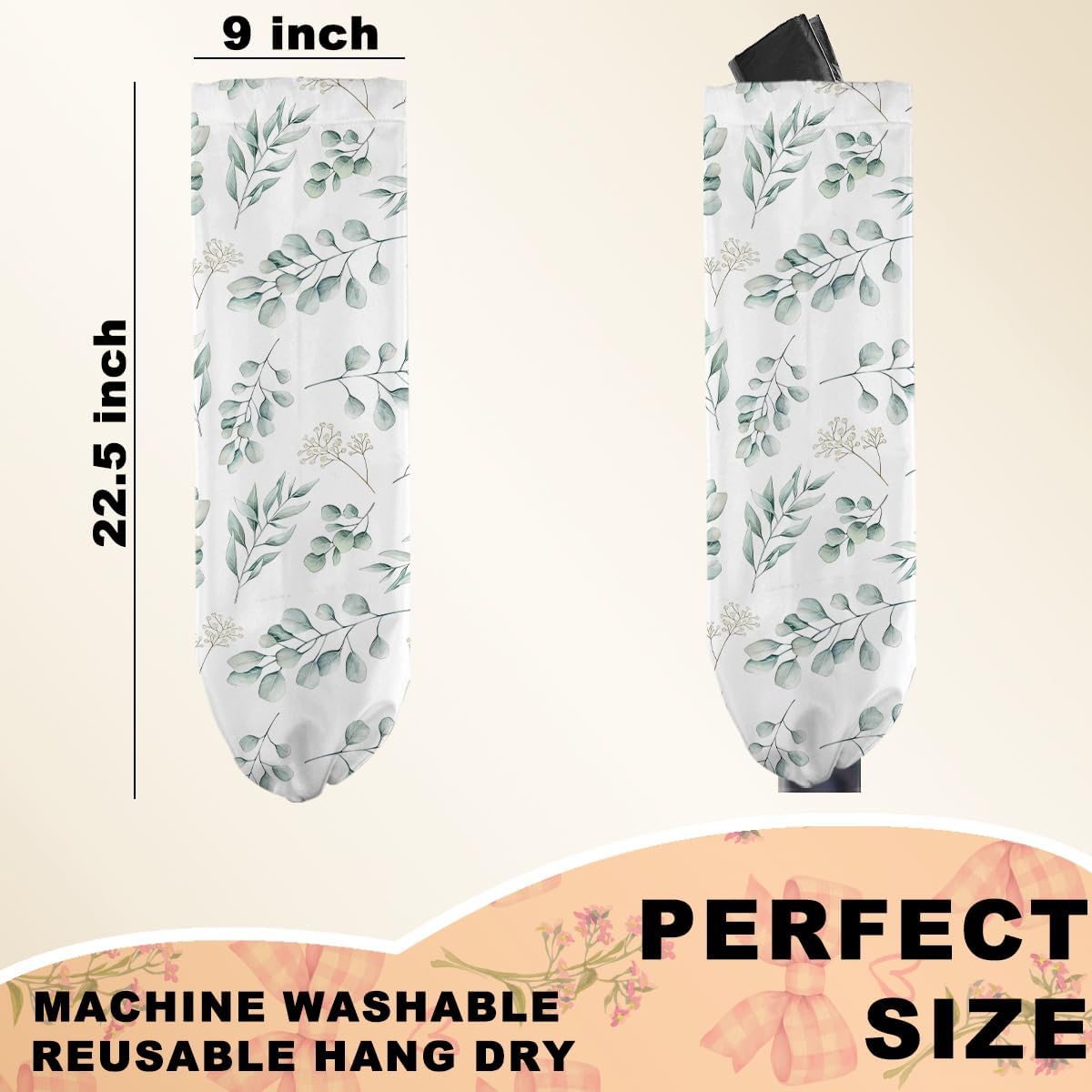 Sunflower Plastic Bag Holder for Kitchen Essentials, Wall Mount Grocery Bag Holder for Plastic Bags, Summer Sunflower Reusable Grocery Bags Storage Dispenser for Home Kitchen Pantry Farmhouse