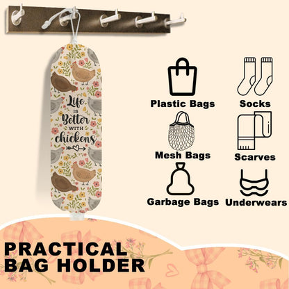 Sunflower Plastic Bag Holder for Kitchen Essentials, Wall Mount Grocery Bag Holder for Plastic Bags, Summer Sunflower Reusable Grocery Bags Storage Dispenser for Home Kitchen Pantry Farmhouse