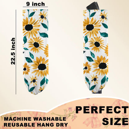 Sunflower Plastic Bag Holder for Kitchen Essentials, Wall Mount Grocery Bag Holder for Plastic Bags, Summer Sunflower Reusable Grocery Bags Storage Dispenser for Home Kitchen Pantry Farmhouse