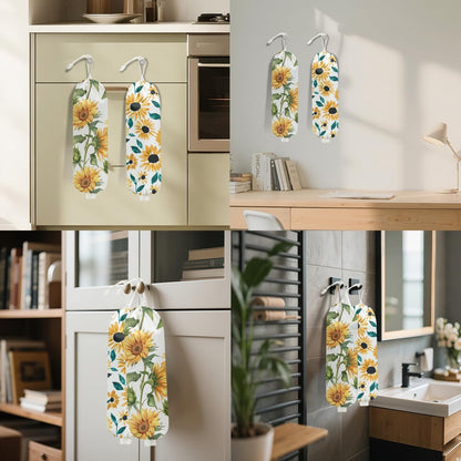 Sunflower Plastic Bag Holder for Kitchen Essentials, Wall Mount Grocery Bag Holder for Plastic Bags, Summer Sunflower Reusable Grocery Bags Storage Dispenser for Home Kitchen Pantry Farmhouse