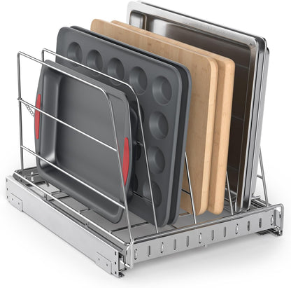 Pull Out Cabinet Organizer for Cutting Board, Cookie Sheet, Baking Sheet