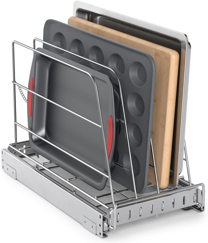 Pull Out Cabinet Organizer for Cutting Board, Cookie Sheet, Baking Sheet