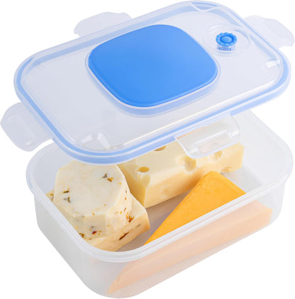 The Quick Vac: Only Airtight Vacuum Sealed Cheese Saver Container - Perfect For Keeping Cheddar, Parmesan, Shredded, Sliced, Grated, Blue, Swiss, Cottage & Cream Cheese in the Fridge