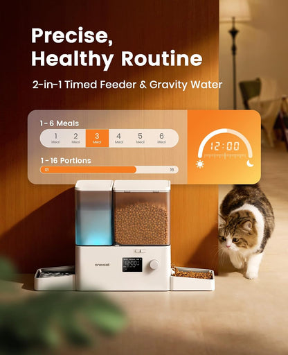 Automatic Cat Feeder and Water Dispenser, 36Cups/8.5L