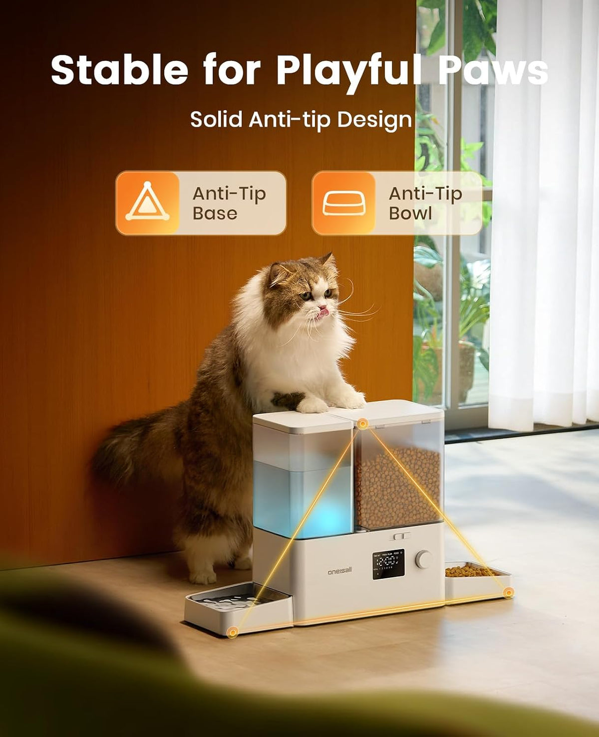 Automatic Cat Feeder and Water Dispenser, 36Cups/8.5L