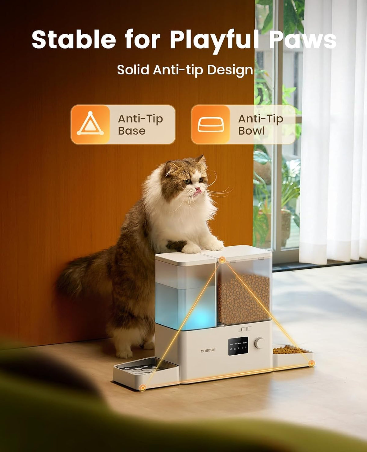 Automatic Cat Feeder and Water Dispenser, 36Cups/8.5L