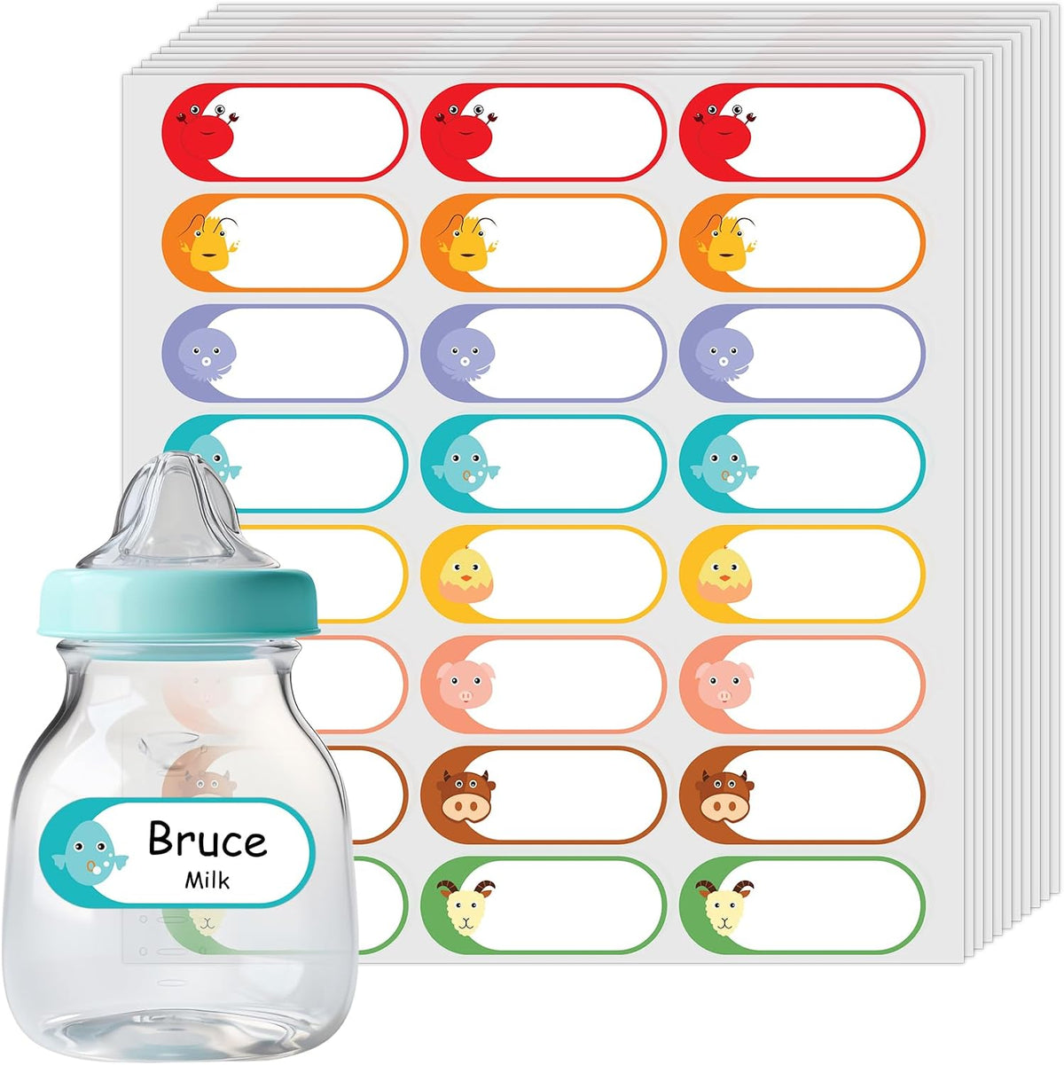 500pcs Food Freezer Labels, 1 x 3 Inch Removable for Food Containers, Mason Jar, No Residue Food Storage Labels Perfect for Kitchen Cannot be Torn