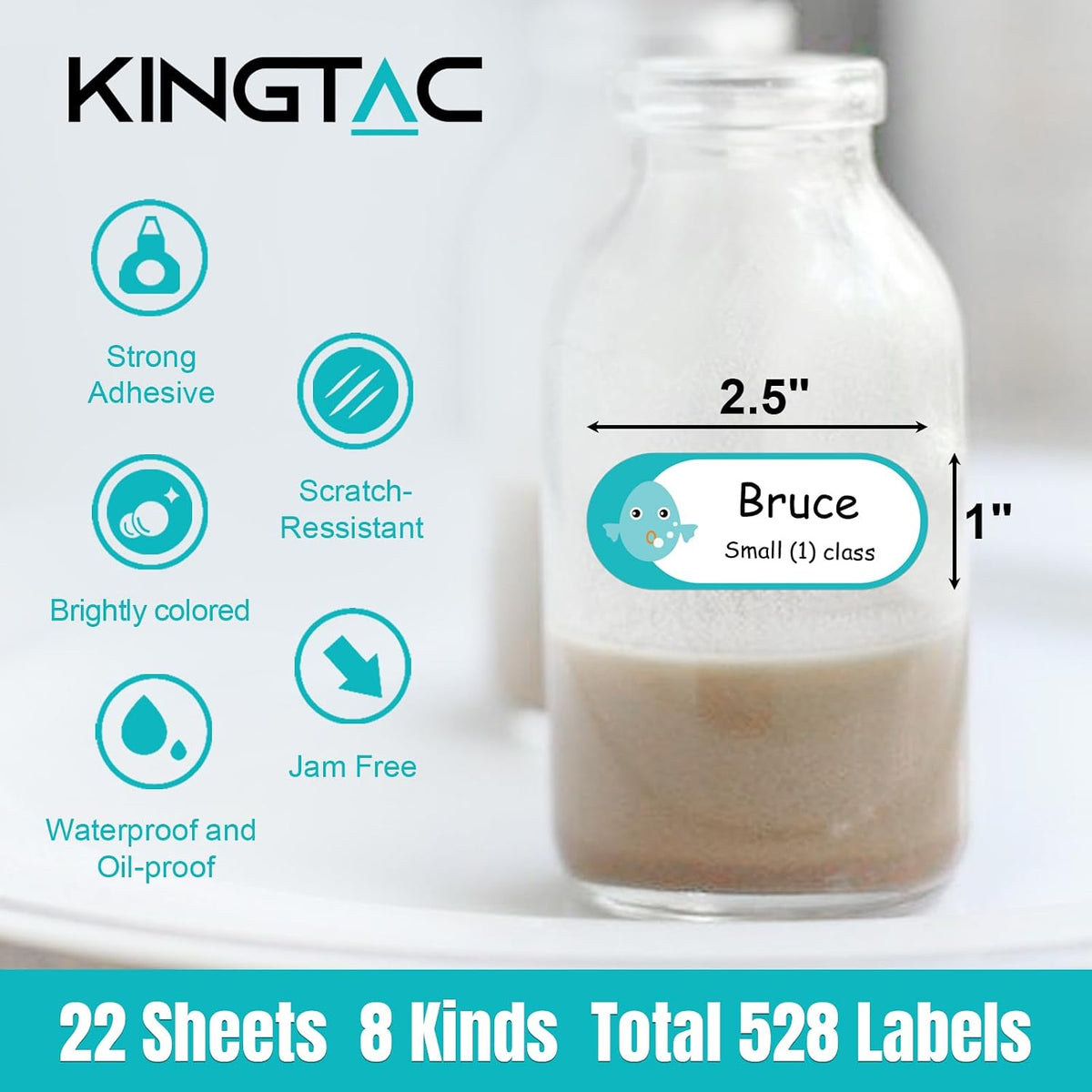 500pcs Food Freezer Labels, 1 x 3 Inch Removable for Food Containers, Mason Jar, No Residue Food Storage Labels Perfect for Kitchen Cannot be Torn