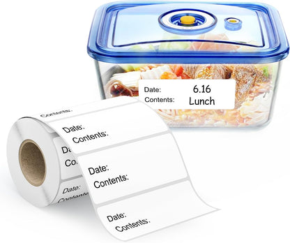 500pcs Food Freezer Labels, 1 x 3 Inch Removable for Food Containers, Mason Jar, No Residue Food Storage Labels Perfect for Kitchen Cannot be Torn