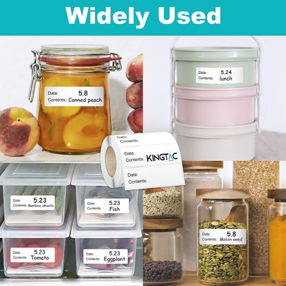 500pcs Food Freezer Labels, 1 x 3 Inch Removable for Food Containers, Mason Jar, No Residue Food Storage Labels Perfect for Kitchen Cannot be Torn
