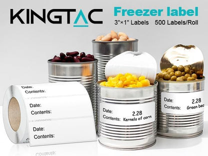 500pcs Food Freezer Labels, 1 x 3 Inch Removable for Food Containers, Mason Jar, No Residue Food Storage Labels Perfect for Kitchen Cannot be Torn
