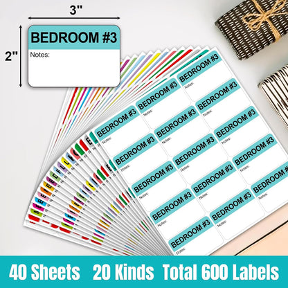 500pcs Food Freezer Labels, 1 x 3 Inch Removable for Food Containers, Mason Jar, No Residue Food Storage Labels Perfect for Kitchen Cannot be Torn
