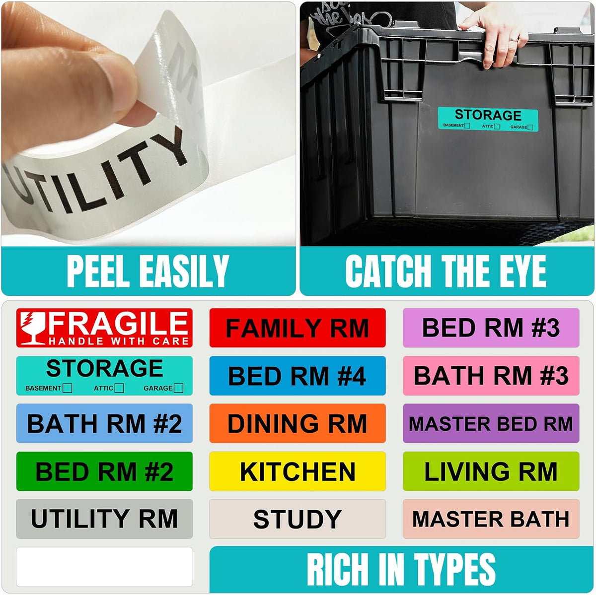 500pcs Food Freezer Labels, 1 x 3 Inch Removable for Food Containers, Mason Jar, No Residue Food Storage Labels Perfect for Kitchen Cannot be Torn