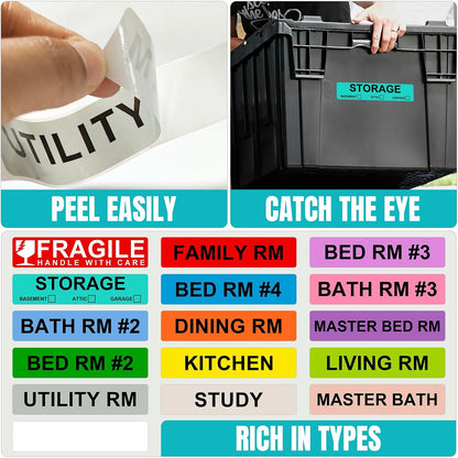 500pcs Food Freezer Labels, 1 x 3 Inch Removable for Food Containers, Mason Jar, No Residue Food Storage Labels Perfect for Kitchen Cannot be Torn