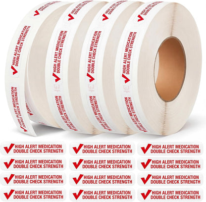 4 Rolls Medication Date Stickers, 2000 Count Opened & Expiration Date Stickers for Prescription Bottles, Pharmacy, Self Adhesive Safety Reminder Sticker for Medication Management, Hospital