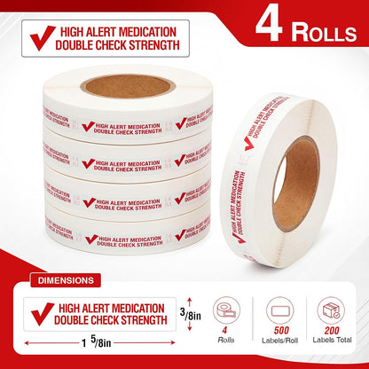 4 Rolls Medication Date Stickers, 2000 Count Opened & Expiration Date Stickers for Prescription Bottles, Pharmacy, Self Adhesive Safety Reminder Sticker for Medication Management, Hospital