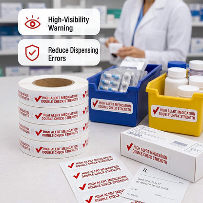 4 Rolls Medication Date Stickers, 2000 Count Opened & Expiration Date Stickers for Prescription Bottles, Pharmacy, Self Adhesive Safety Reminder Sticker for Medication Management, Hospital