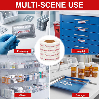 4 Rolls Medication Date Stickers, 2000 Count Opened & Expiration Date Stickers for Prescription Bottles, Pharmacy, Self Adhesive Safety Reminder Sticker for Medication Management, Hospital