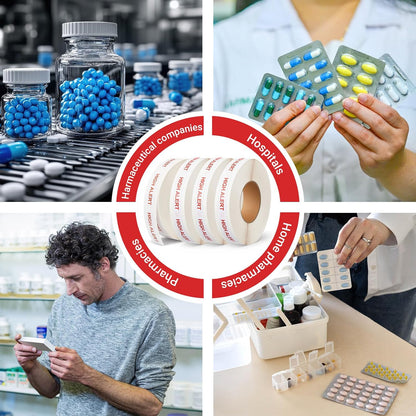 4 Rolls Medication Date Stickers, 2000 Count Opened & Expiration Date Stickers for Prescription Bottles, Pharmacy, Self Adhesive Safety Reminder Sticker for Medication Management, Hospital