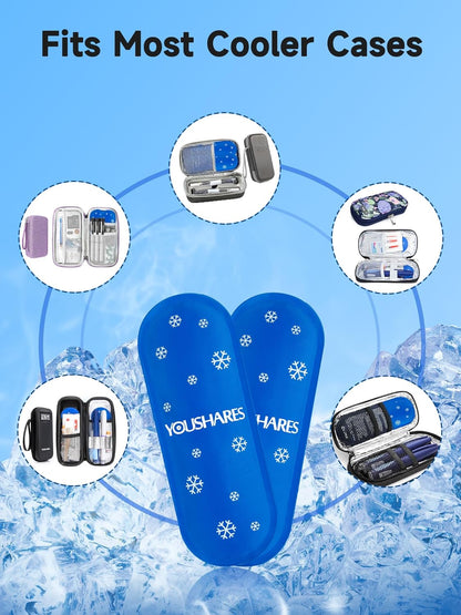 Insulin Cooler Travel Case TSA Approved Medication Diabetic Supplies Cooler For Travel Refrigerated Medicine Organizer Bag With 2 Ice Pack