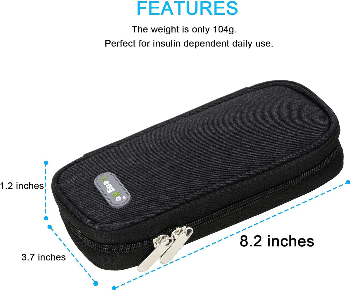 Insulin Cooler Travel Case TSA Approved Medication Diabetic Supplies Cooler For Travel Refrigerated Medicine Organizer Bag With 2 Ice Pack