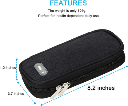 Insulin Cooler Travel Case TSA Approved Medication Diabetic Supplies Cooler For Travel Refrigerated Medicine Organizer Bag With 2 Ice Pack