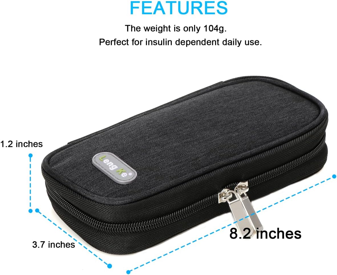 Insulin Cooler Travel Case TSA Approved Medication Diabetic Supplies Cooler For Travel Refrigerated Medicine Organizer Bag With 2 Ice Pack