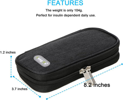 Insulin Cooler Travel Case TSA Approved Medication Diabetic Supplies Cooler For Travel Refrigerated Medicine Organizer Bag With 2 Ice Pack