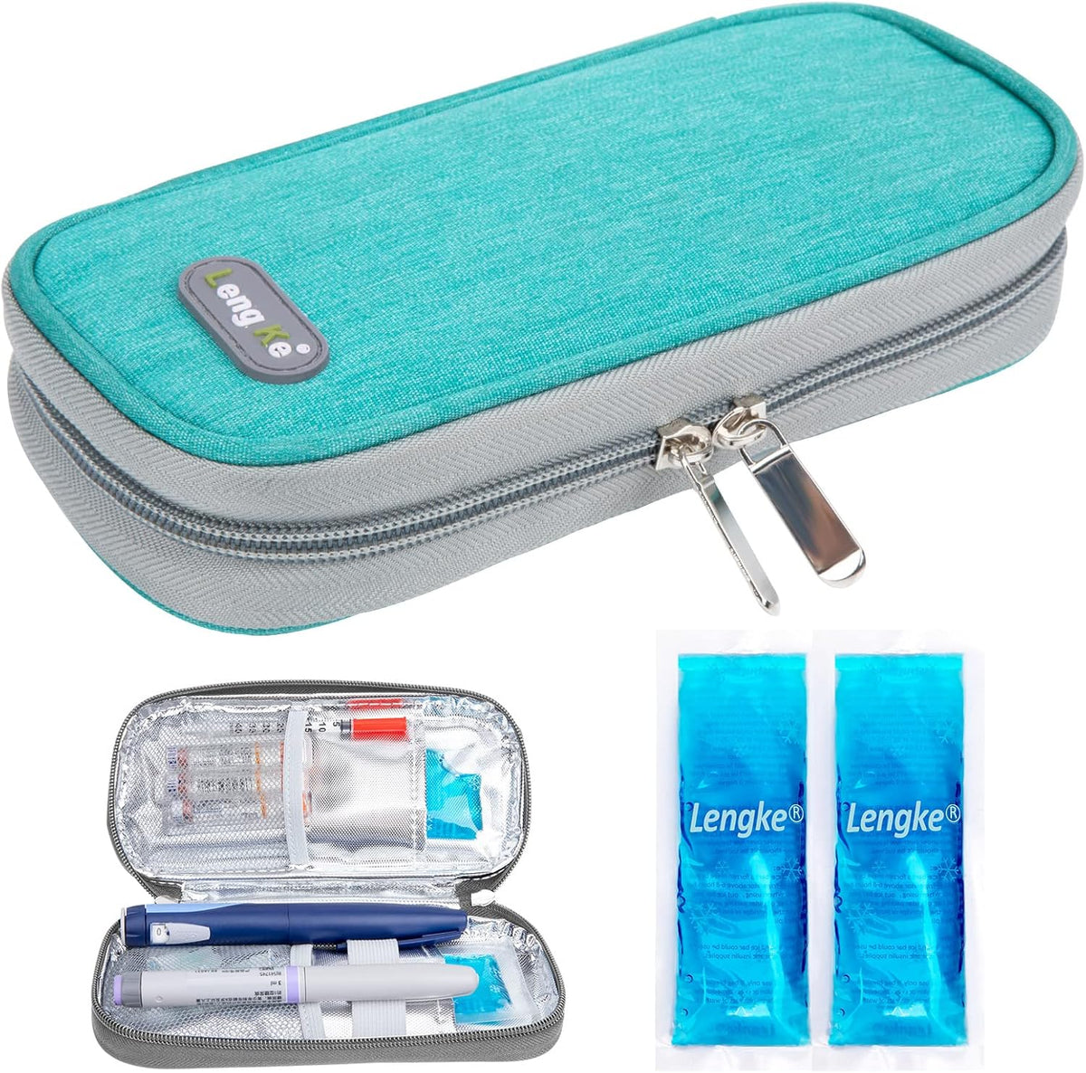 Insulin Cooler Travel Case TSA Approved Medication Diabetic Supplies Cooler For Travel Refrigerated Medicine Organizer Bag With 2 Ice Pack