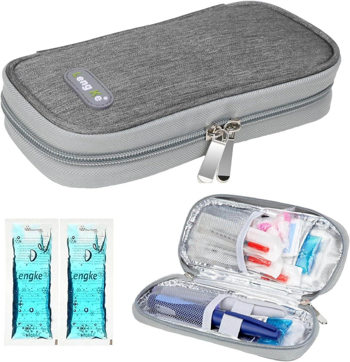 Insulin Cooler Travel Case TSA Approved Medication Diabetic Supplies Cooler For Travel Refrigerated Medicine Organizer Bag With 2 Ice Pack