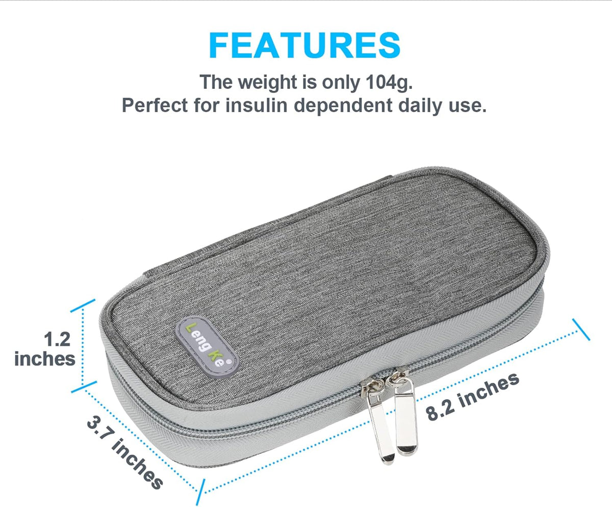 Insulin Cooler Travel Case TSA Approved Medication Diabetic Supplies Cooler For Travel Refrigerated Medicine Organizer Bag With 2 Ice Pack