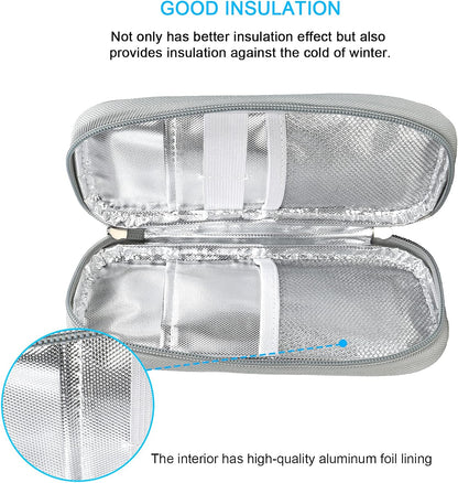 Insulin Cooler Travel Case TSA Approved Medication Diabetic Supplies Cooler For Travel Refrigerated Medicine Organizer Bag With 2 Ice Pack