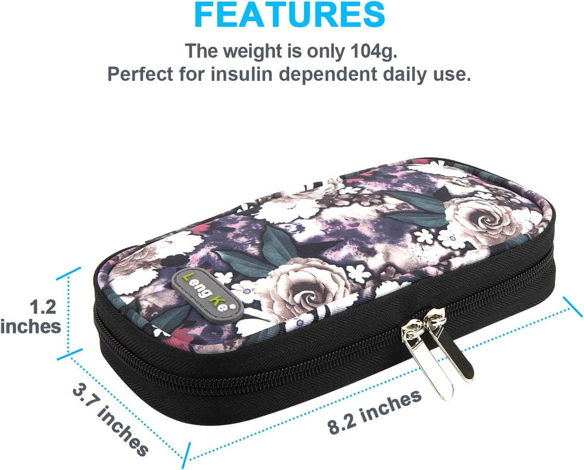 Insulin Cooler Travel Case TSA Approved Medication Diabetic Supplies Cooler For Travel Refrigerated Medicine Organizer Bag With 2 Ice Pack