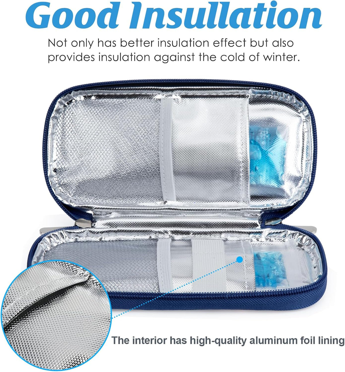 Insulin Cooler Travel Case TSA Approved Medication Diabetic Supplies Cooler For Travel Refrigerated Medicine Organizer Bag With 2 Ice Pack