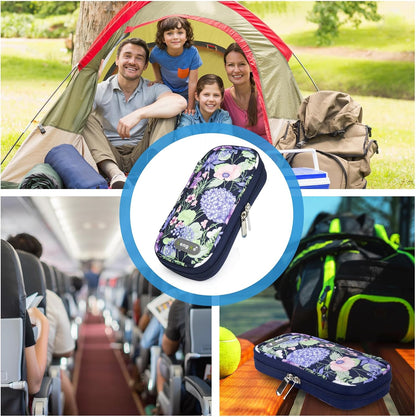 Insulin Cooler Travel Case TSA Approved Medication Diabetic Supplies Cooler For Travel Refrigerated Medicine Organizer Bag With 2 Ice Pack