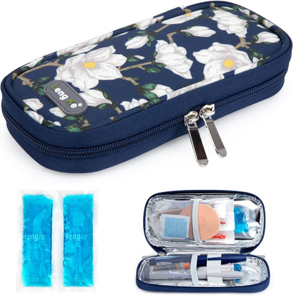 Insulin Cooler Travel Case TSA Approved Medication Diabetic Supplies Cooler For Travel Refrigerated Medicine Organizer Bag With 2 Ice Pack