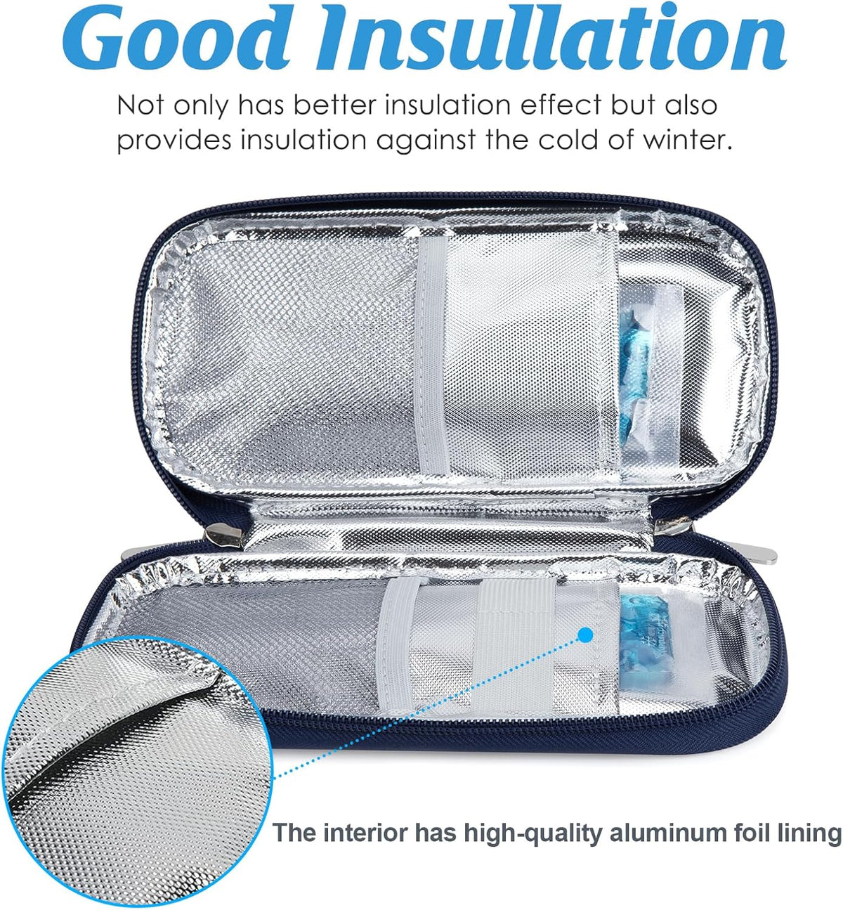 Insulin Cooler Travel Case TSA Approved Medication Diabetic Supplies Cooler For Travel Refrigerated Medicine Organizer Bag With 2 Ice Pack