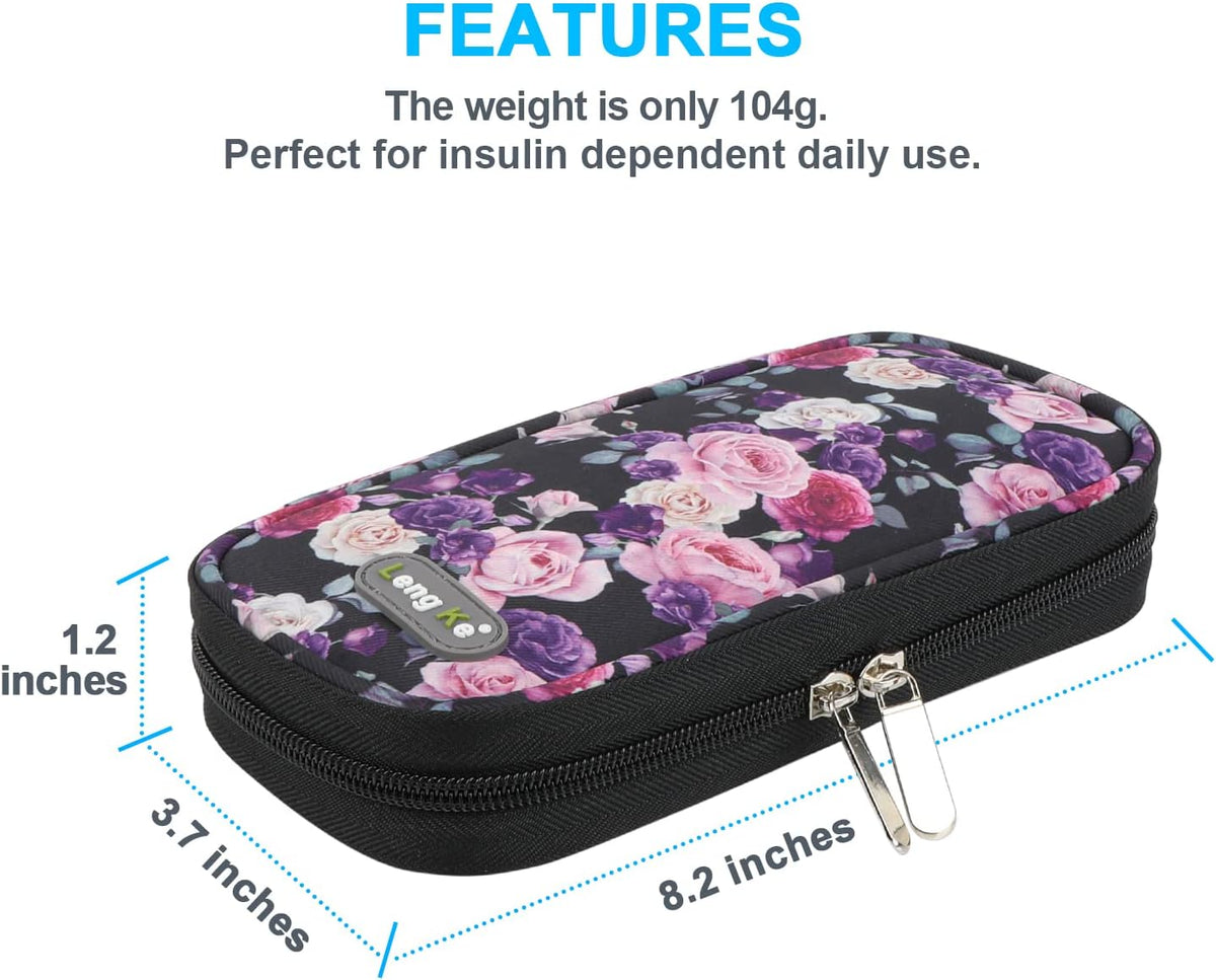 Insulin Cooler Travel Case TSA Approved Medication Diabetic Supplies Cooler For Travel Refrigerated Medicine Organizer Bag With 2 Ice Pack