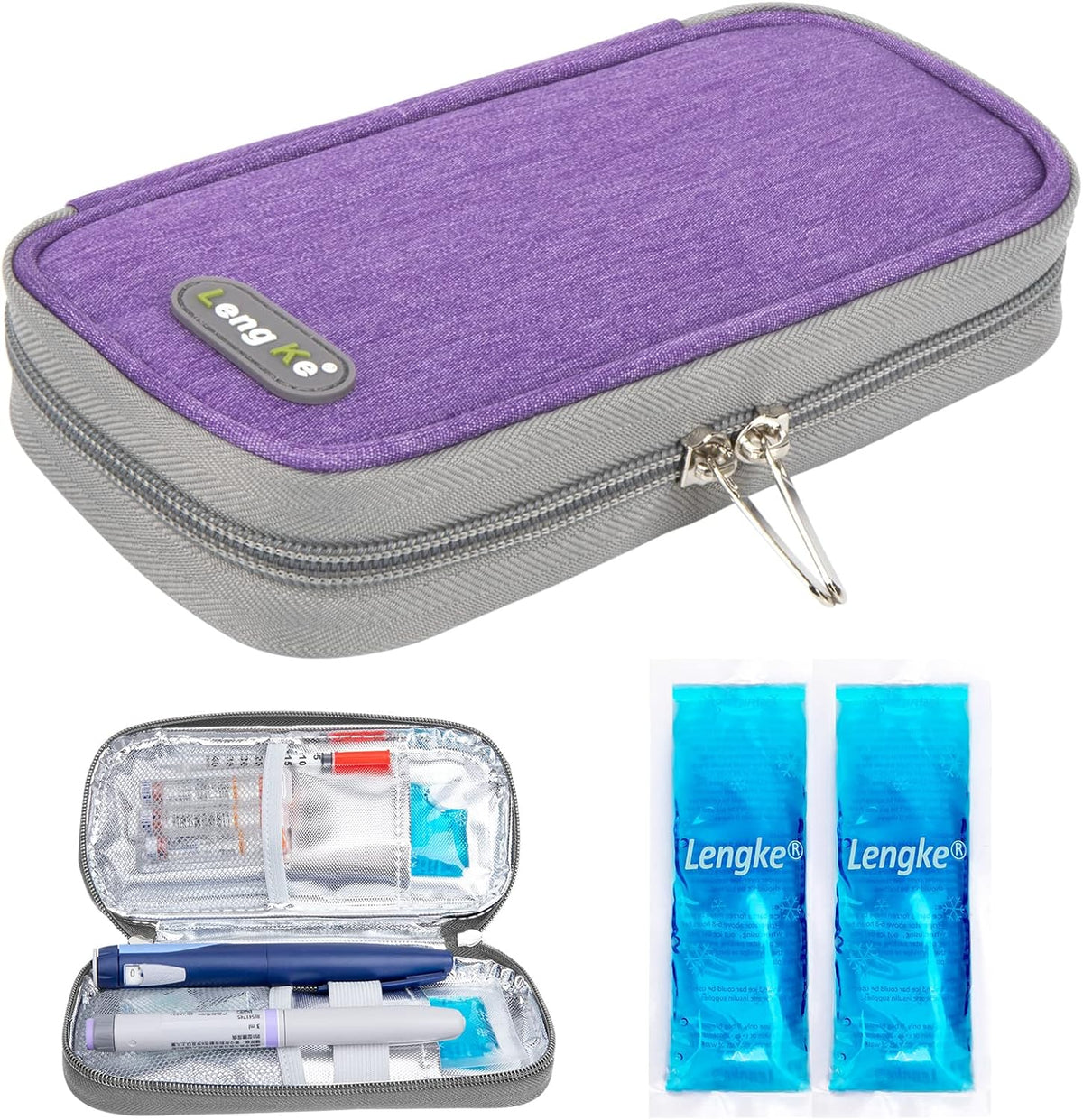 Insulin Cooler Travel Case TSA Approved Medication Diabetic Supplies Cooler For Travel Refrigerated Medicine Organizer Bag With 2 Ice Pack