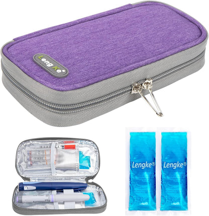 Insulin Cooler Travel Case TSA Approved Medication Diabetic Supplies Cooler For Travel Refrigerated Medicine Organizer Bag With 2 Ice Pack