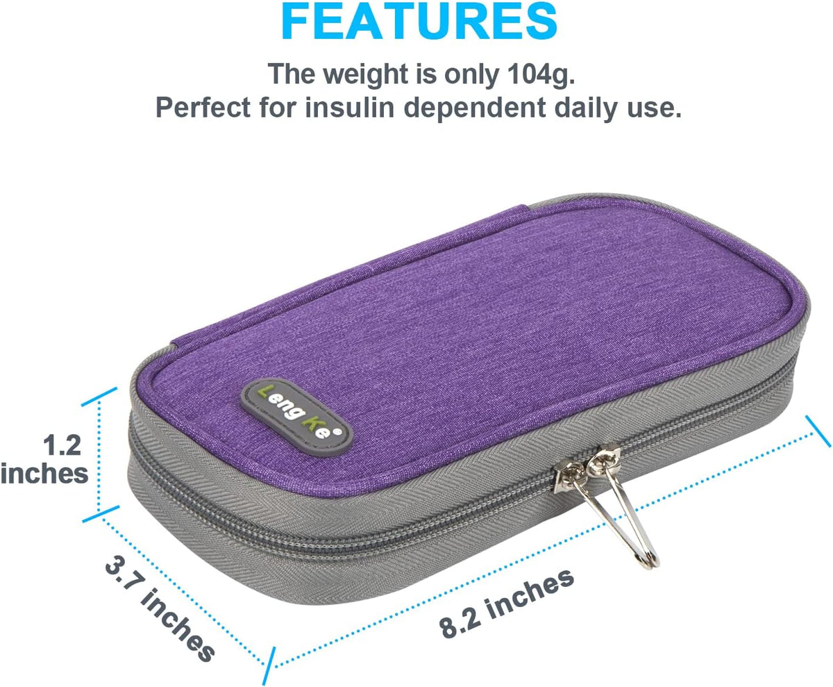 Insulin Cooler Travel Case TSA Approved Medication Diabetic Supplies Cooler For Travel Refrigerated Medicine Organizer Bag With 2 Ice Pack